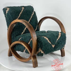 Cozy Dining Room Decor, Moroccan Kilim Rug Accent Chair, Mid-Century Modern Lounge Chair, Retro Vintage Style Armchair