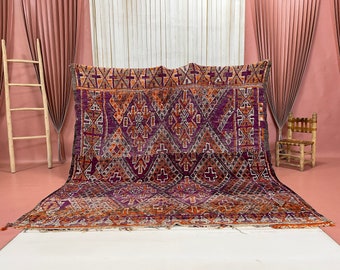 7 x 7 vintage Marokkaans hoogpolig vloerkleed: bohowol Azilal-tapijt