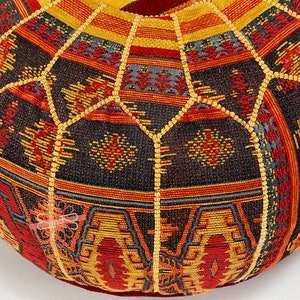 Moroccan pouffe, bohemian pouf, special moroccan pouf, genuine leather, functional pouf, mixed leather and tissue pouf, moroccan pouf cover image 7