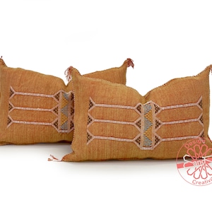 Orange Pillows silk 13x20, Moroccan pillow cover, accent pillows, lumbar pillow cover, meditation pillow, navy lumbar pillow, unique pillows