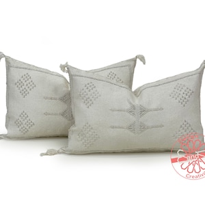 White Pillows silk 13x20, Moroccan pillow cover, accent pillows, lumbar pillow cover, meditation pillow, navy lumbar pillow, unique pillows