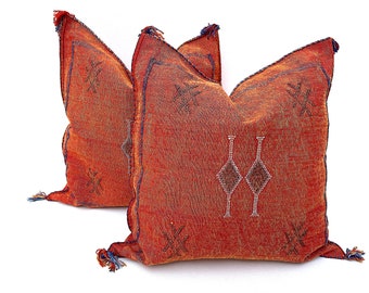 oronge Pillows silk 20x20, silk lingerie, accent pillow, antique pillow, pillows, silk pillowcase, wedding ring pillow, farmhouse pillow