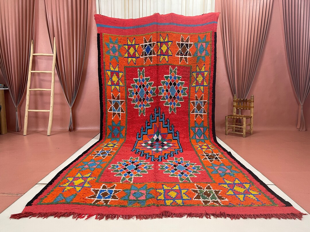Grand Tapis Berbère Vintage 6x12 Ft - Laine Faite Main - Marocain Bohème