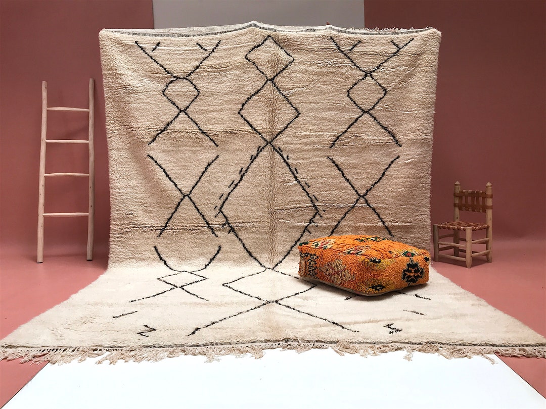 Handmade Beni Ourain Rug: Custom Moroccan Wool Carpet - Etsy