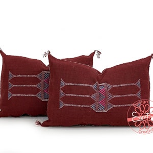 Red Pillows silk 13x20, Moroccan pillow cover, accent pillows, lumbar pillow cover, meditation pillow, navy lumbar pillow, unique pillows