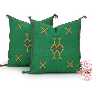 Green Pillows silk 24x24, Moroccan pillow cover, accent pillows, lumbar pillow cover, meditation pillow, navy lumbar pillow, unique pillows