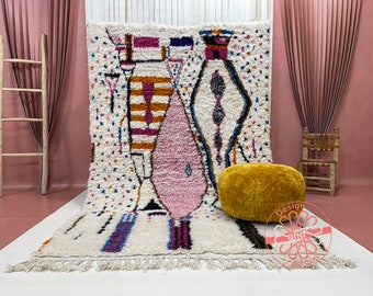 Alfombra marroquí personalizada, alfombra Beni ourain, alfombra de lana marroquí - alfombra bereber hecha a mano, alfombra de lana genuina, alfombra de área de pelusa, alfombras marroquíes, alfombra de alfombra