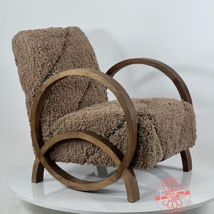 Moroccan Living Room Chair, Cozy Armchair for Dining Room, Vintage Moroccan Chair, Mid Century Lounge Chair, Rustic Wooden Chair