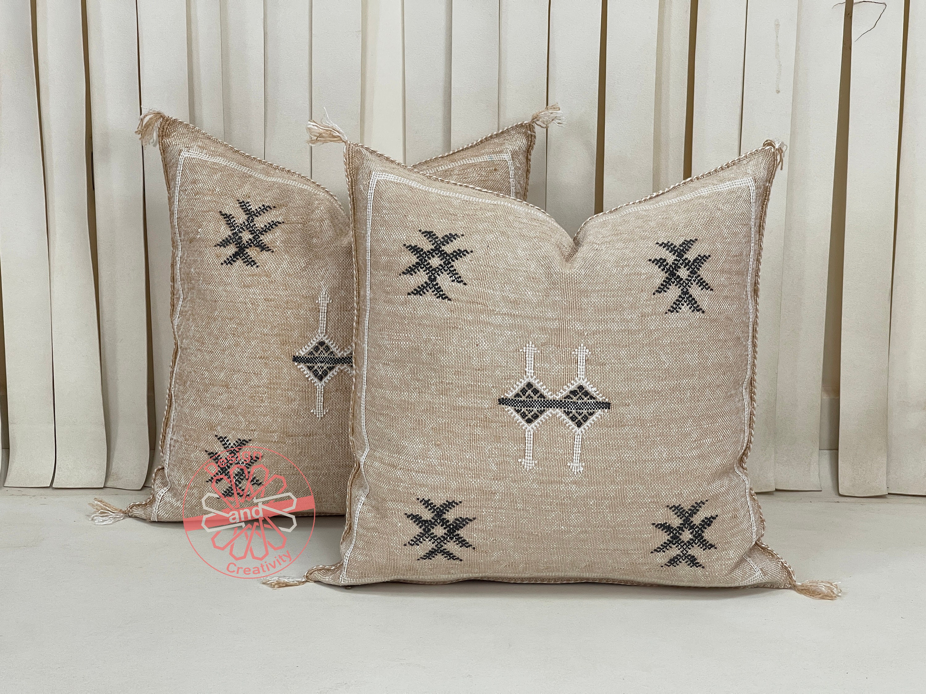 Handmade Moroccan Cactus Silk Pillow Cover: Weather-resistant