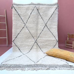 5x8ft - Handwoven Wool Carpet, handmade rug, luxury wool carpet, tribal carpet, interior design rug, soft wool rug, 155 cm x 256 cm