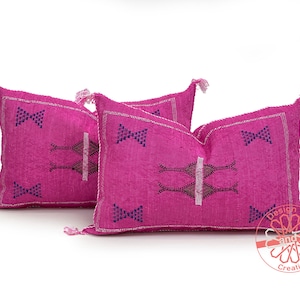 Pink Pillows silk 13x20, Moroccan pillow cover, accent pillows, lumbar pillow cover, meditation pillow, navy lumbar pillow, unique pillows