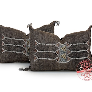 Brown Pillows silk 13x20, Moroccan pillow cover, accent pillows, lumbar pillow cover, meditation pillow, navy lumbar pillow, unique pillows