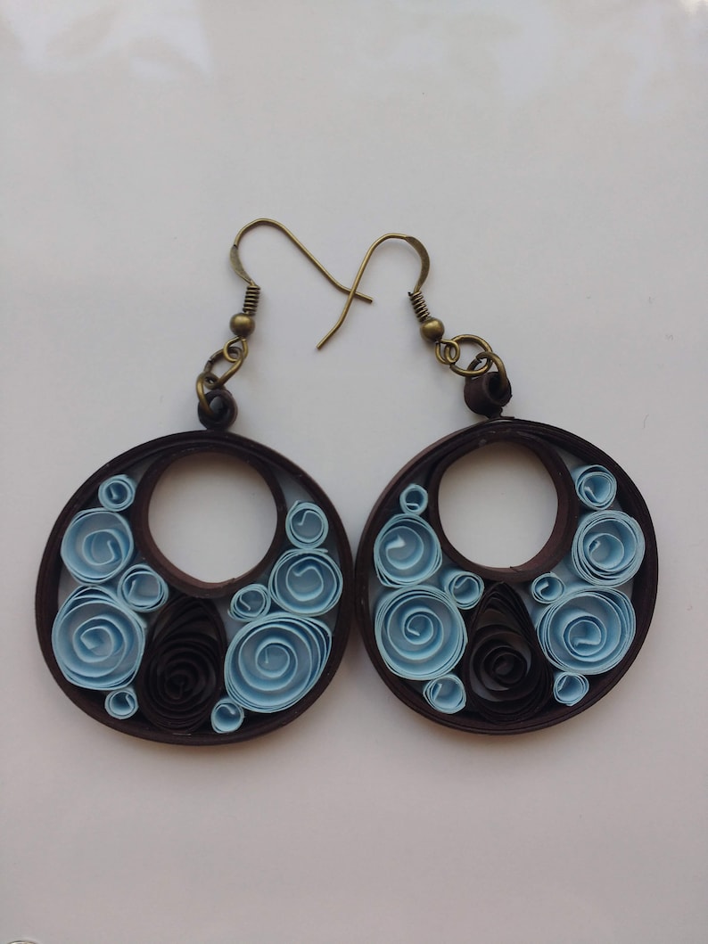 quilling earrings Circle drops