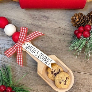 Santa’s Cookies, Chocolate Chip Cookies Scoop for Santa, Christmas Cookies, Scoop Garland for Canister, Rae Dunn Canister Decor, Tier Tray