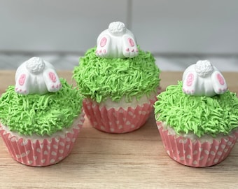 Fake Easter Cupcake, Fake Bunny Cupcake, Bunny Buns Cupcake, Easter Tier Tray Decor, Easter Dessert, Bunny Cupcake, Easter Sweet, Bunny Butt