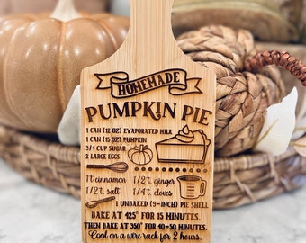 Mini Wood Pumpkin Pie Recipe Cutting Board, Pumpkin Pie Recipe, Fall Tier Tray Decor, Thanksgiving
