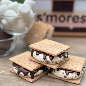 Faux S’more, Fake S’more for Display, S’more Display, Campfire Display, Marshmallow with Melted Chocolate, Roasting Marshmallows