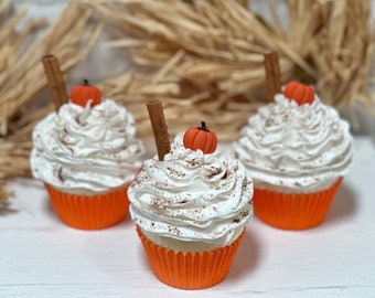 Fake Pumpkin Spice Theme Cupcake, Pumpkin Theme Tier Tray Decor, Fall Cupcake, Pumpkin Theme, Fall Pumpkin Tier Tray