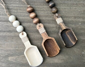 Farmhouse Canister Scoop, Scoop for Bath Salts, Kitchen Canister, Coffee Bar, Rustic Decor, Laundry Canister Detergent Scoop, Wood Scoop