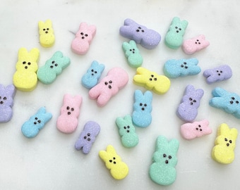 Mini Faux Peeps, Bunny, Easter Decor, Peeps Beads, Peep Decor, Peep Bunny, Fake Peeps, Polymer Clay Peeps, Easter, Peeps Decor, Clay Peeps
