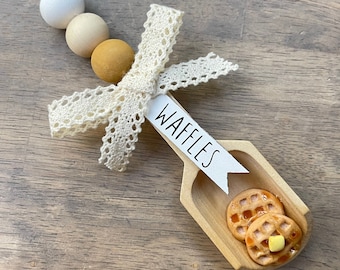 Mini Waffle Scoop for Waffle Mix Canister, Waffle Holder, Brunch, Kitchen Decor, Farmhouse Tier Tray Decor, Rae Dunn Kitchen