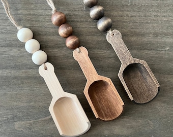 Farmhouse Canister Scoop, Scoop for Bath Salts, Kitchen Canister, Coffee Bar, Rustic Decor, Wood Scoop, Laundry Detergent Canister Scoop
