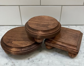 Mini Wood Round Riser, Mug Riser, Riser for Tier Tray, Farmhouse Decor, Farmhouse Riser, Mug Stand