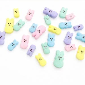 Mini Faux Peeps, Bunny, Easter Decor, Peeps Beads, Peep Decor, Peep Bunny, Fake Peeps, Polymer Clay Peeps, Easter, Peeps Decor, Clay Peeps