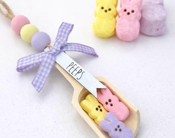Peeps Scoop for Easter Tier Tray Decor, Spring Decorations, Easter Decor,Rae Dunn Canister, Bunny Marshmallows