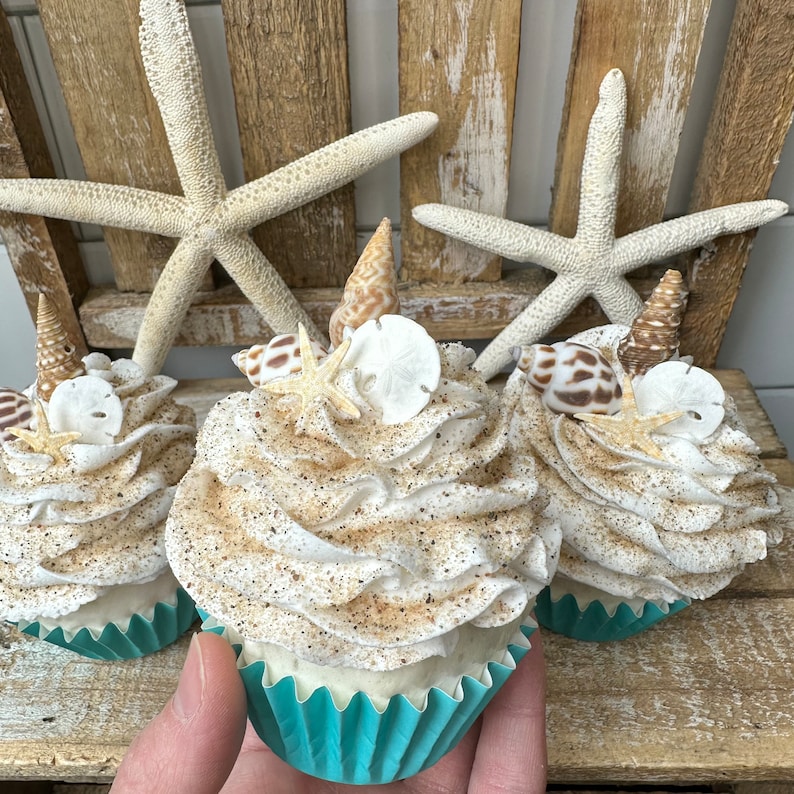 Fake Beach Theme Cupcake, Beach Theme Tier Tray Decor, Beach Cupcake ...