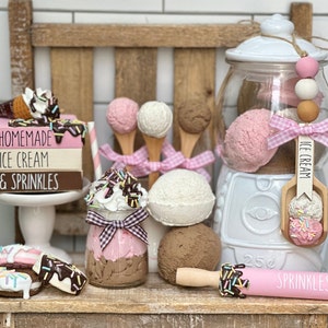 Ice Cream Decor, Ice Cream Book Stack, Ice Cream Sundae, Neapolitan Ice Cream, Ice Cream Shoppe, Ice Cream Cone Scoops, Sprinkles