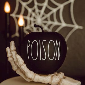 Faux Poison Apple, Poison Apple, Black Halloween Decor, Halloween Tier Tray, Black Poison Apple