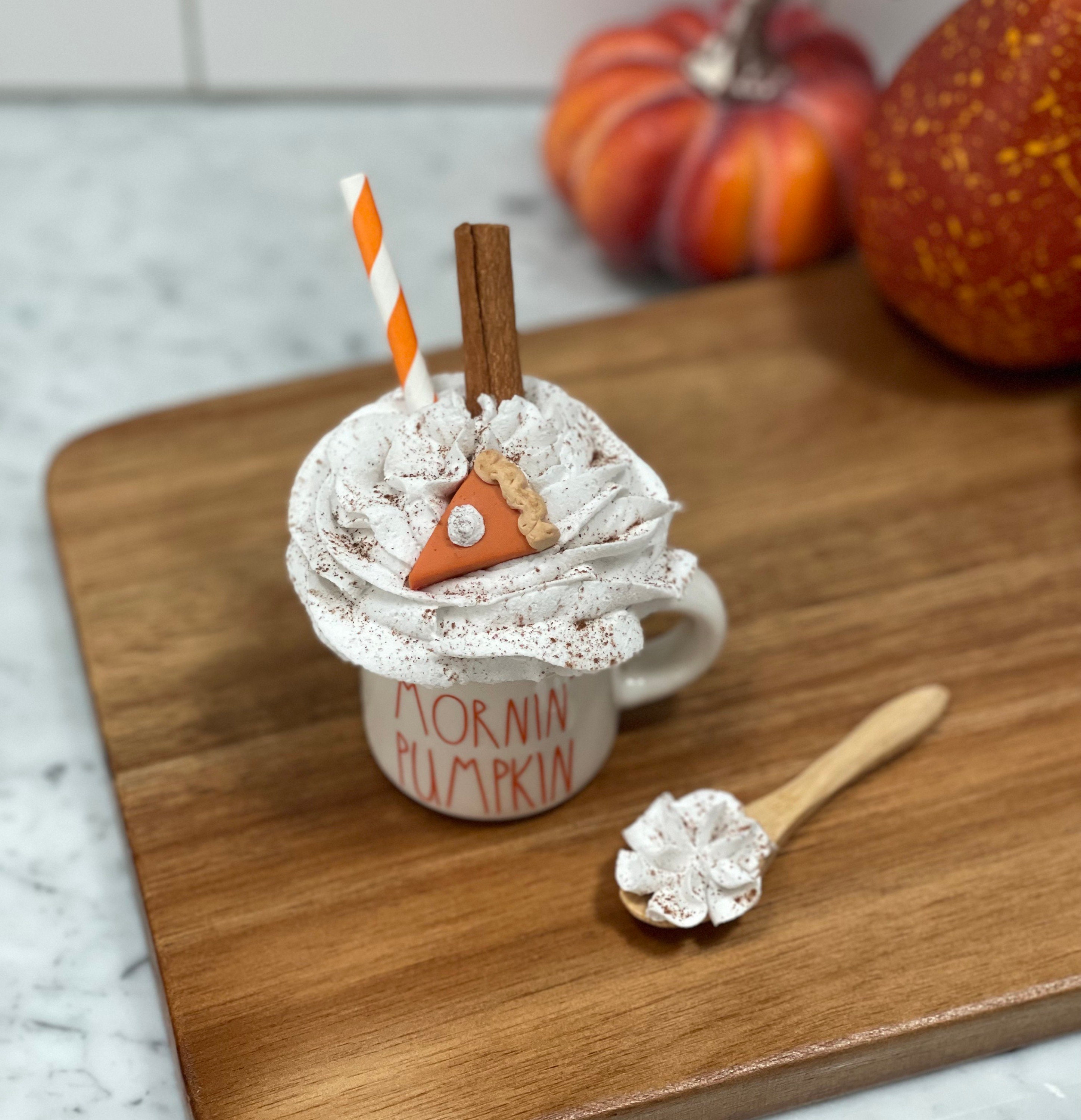 Faux Whipped Pumpkin Spice Mini Mug With Wooden Spoon, Pumpkin Pie ...