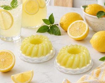 Lemon Meringue Faux Jello Decor | Fake Lemon Dessert | Tiered Tray Kitchen Decor | Summer Shelf Decor | Whipped or Plain Option