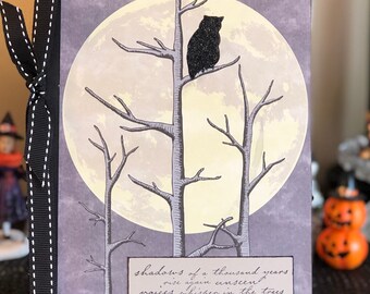 Owl and the Moon Halloween Notebook Halloween Journal Spellbook