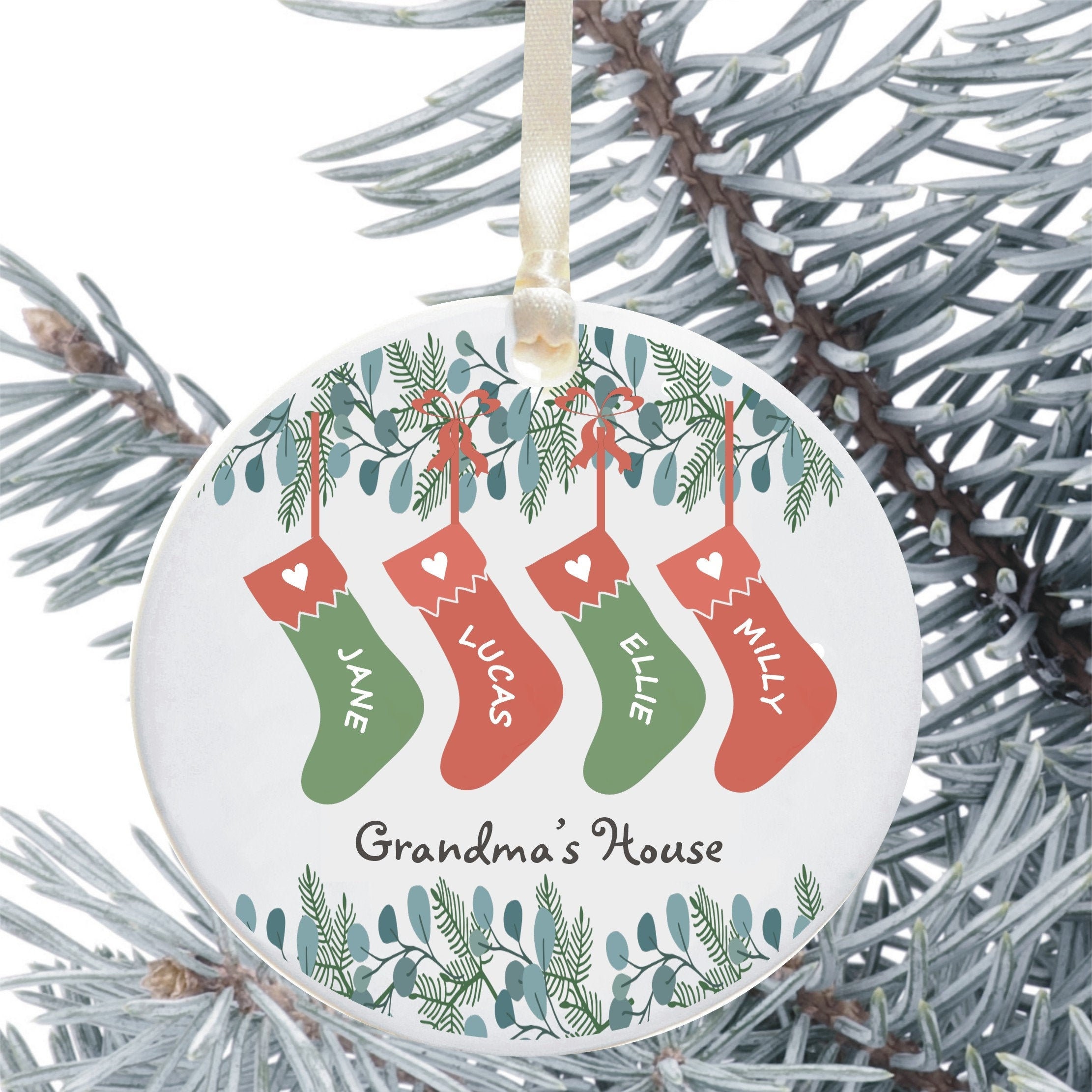 Personalised Stocking Christmas Tree Decoration for Grandma. - Etsy