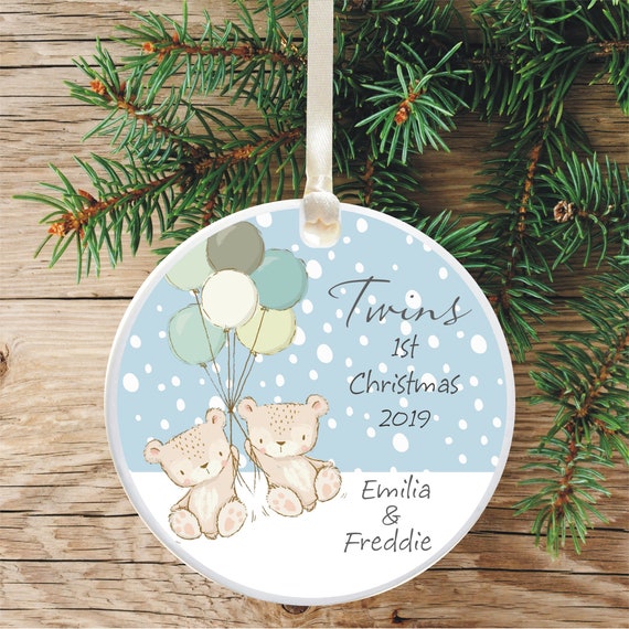 twins first christmas ornament