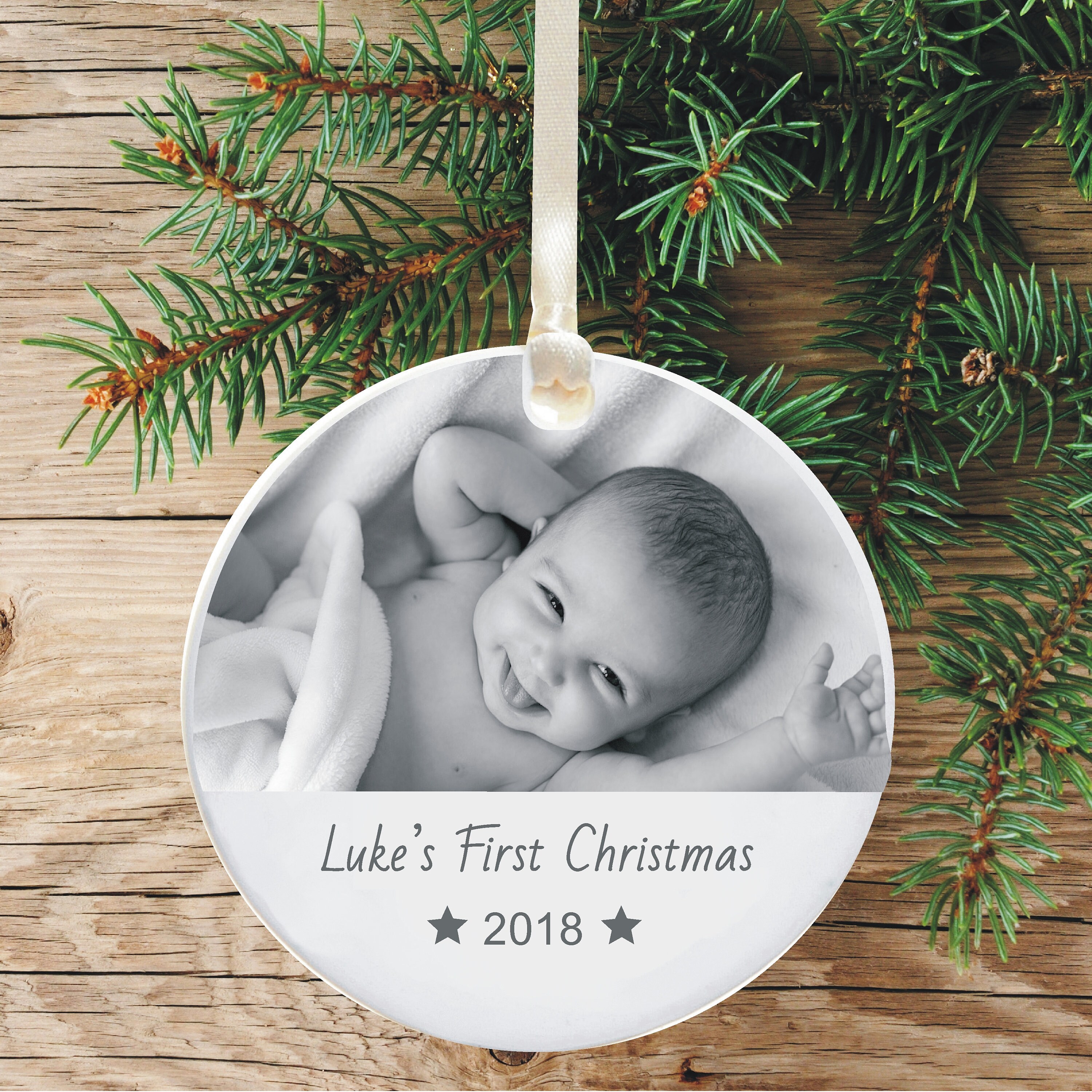 personalised baby first christmas tree decorations