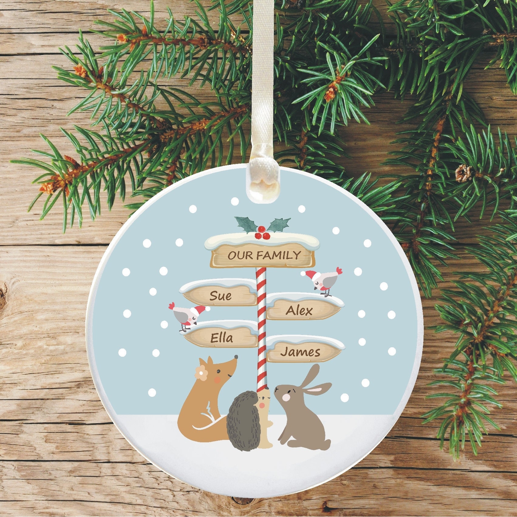 personalised photo tree decorations