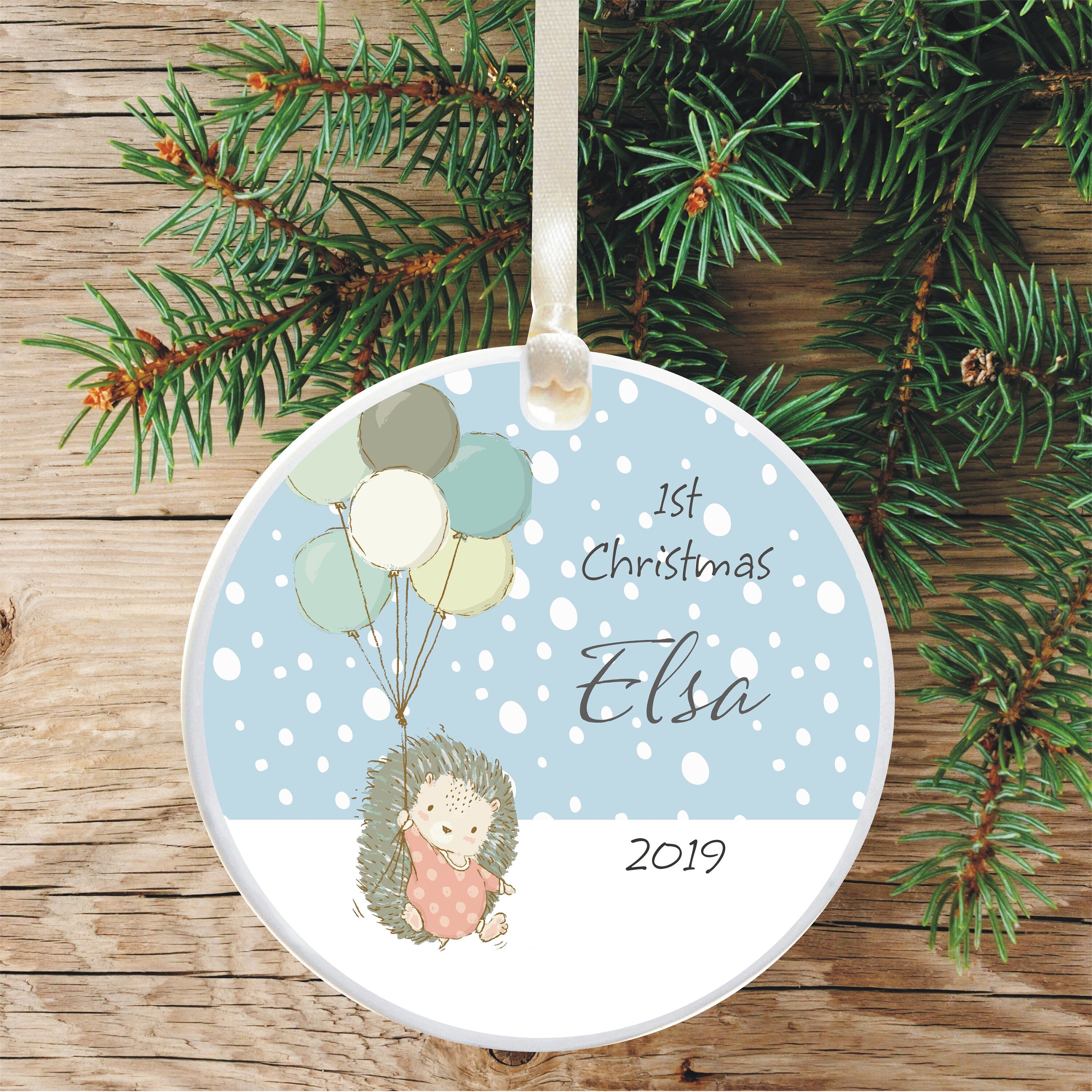 1st Christmas Tree Decoration for a Baby Girl Personalised - Etsy