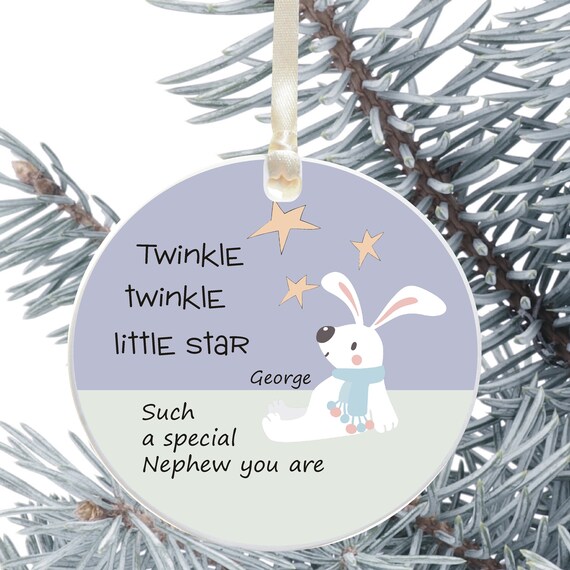 Personalised Christmas Tree Decoration For A Nephew Etsy