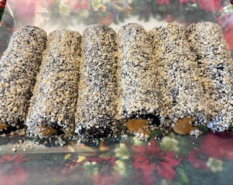 A Dozen Ube tikoy rolls with peanut butter filling