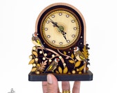 Goldfinch Small Mantel Clock, British Birds Clock, Goldfinches Wooden Clock, Small Garden Bird Clock