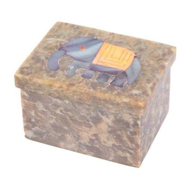 Soapstone Elephant Trinket Box Etsy