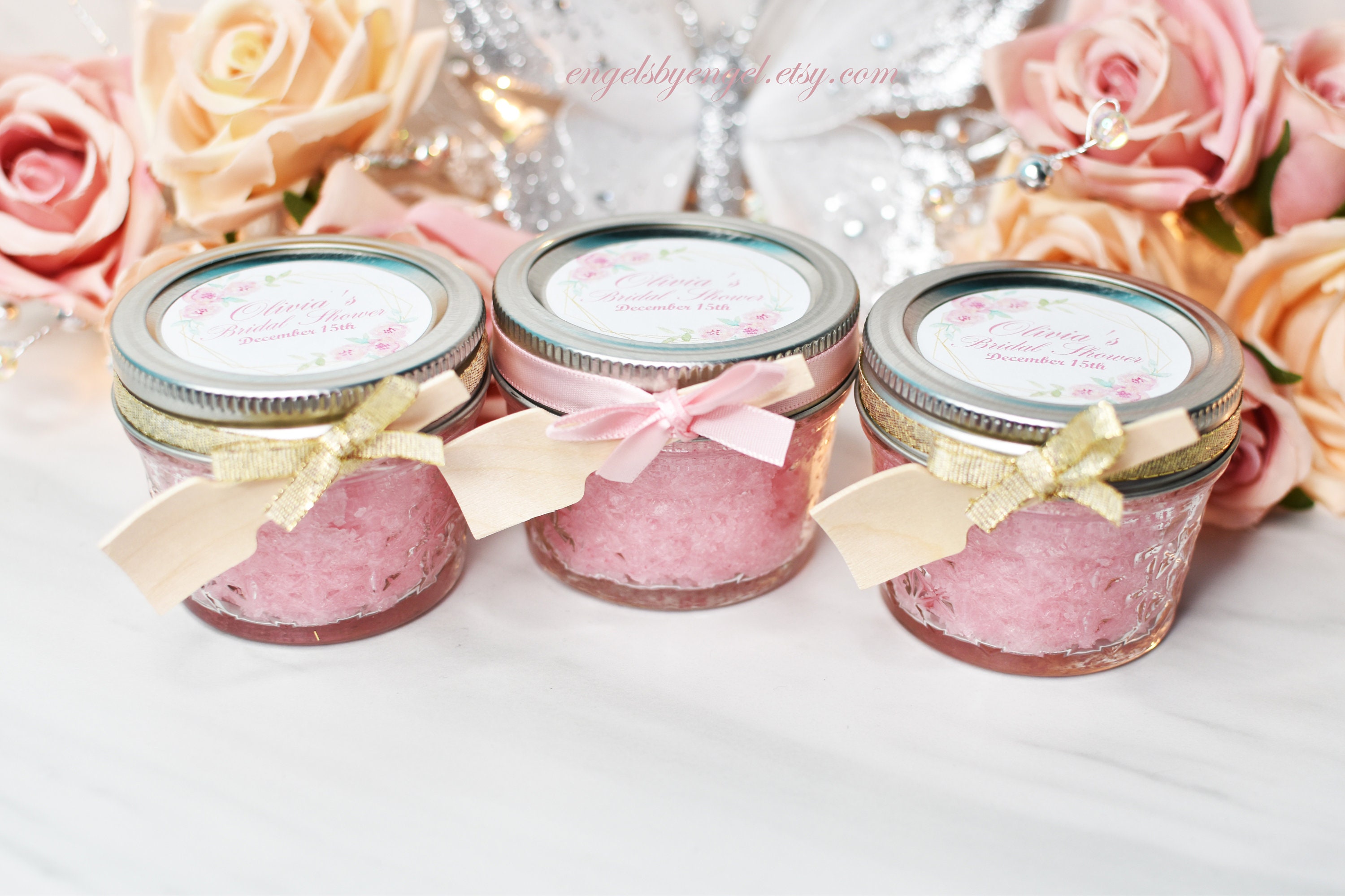 Sugar Scrub Favors 10 jars 4 oz each Bridal Shower Sugar | Etsy