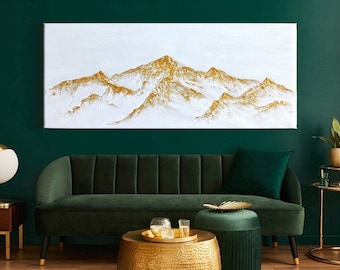 Abstraktes Berg Gemälde auf Leinwand - Abstraktes Berg Gemälde auf Leinwand - Extra große Wandkunst - Acrylbild auf Leinwand - Wohnkultur