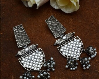 Oxidised Sun Designs Jhumka EarringsGerman Silver JhumkisOxidised EarringsBoho Earrings Indian EarringsTribal Earring Bollywood Earrings