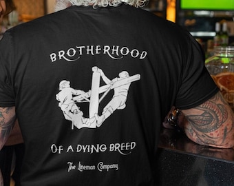 Camiseta Brotherhood-Lineman, regalo de lineman, esposa de línea, liniero oficial, liniero de energía, utilidad, liniero de utilidad, sombrero de liniero, camisa de liniero