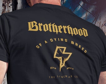 Lightning Bolt Brotherhood-Lineman T-Shirt, Lineman Gift, Linewife, Journeyman Lineman, Utility Lineman, Lineman Hat, Lineman shirt