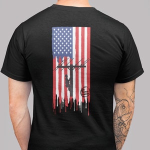 American Flag Lineman, Journeyman T-Shirt (7 Colors) Lineman Gift, Linewife, IBEW Lineman,
